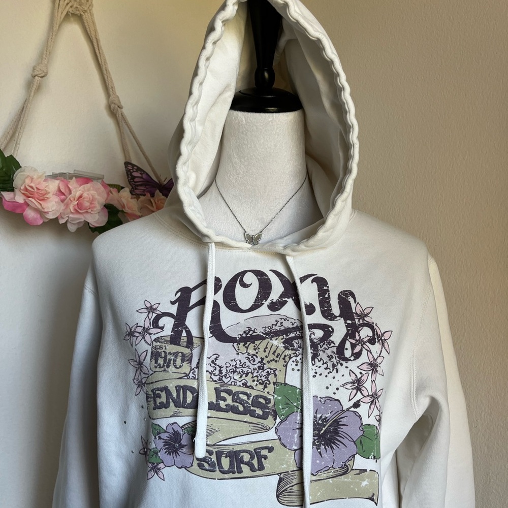 Y2K Roxy White Hoodie - Picture 3 of 8